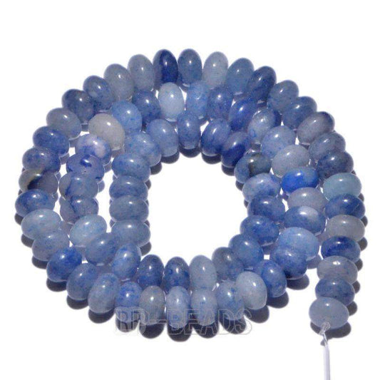 Natural Rondelle Blue Aventurine Beads, Smooth Matte and Faceted