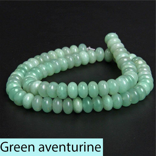 Natural Rondelle Green Aventurine Beads, Smooth Matte and Faceted