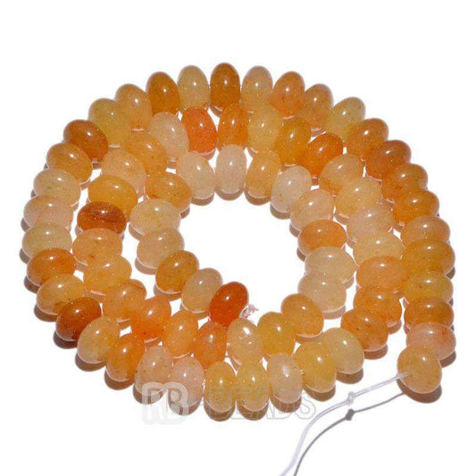 Natural Rondelle Yellow Aventurine Beads, Smooth Matte and Faceted