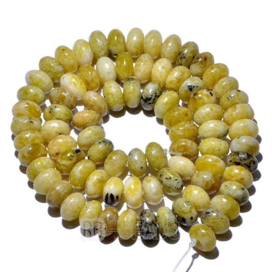 Natural Rondelle yellow Jasper Beads, Smooth Matte and Faceted