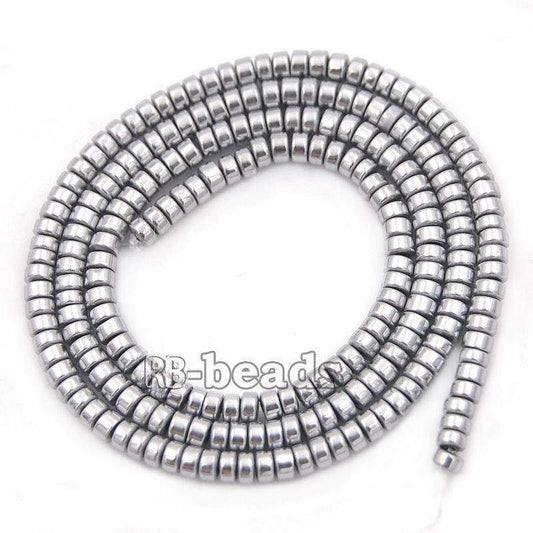 Natural Silver Hematite Rondelle Beads, 2-10mm 16'' strand