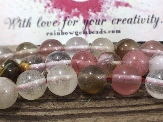 Natural Volcano Cherry Quartz Beads Watermelon Skin Quartz Gem 4mm 6mm 8mm 10mm Stone Round Jewelry Gemstone Beads For Jewelry making