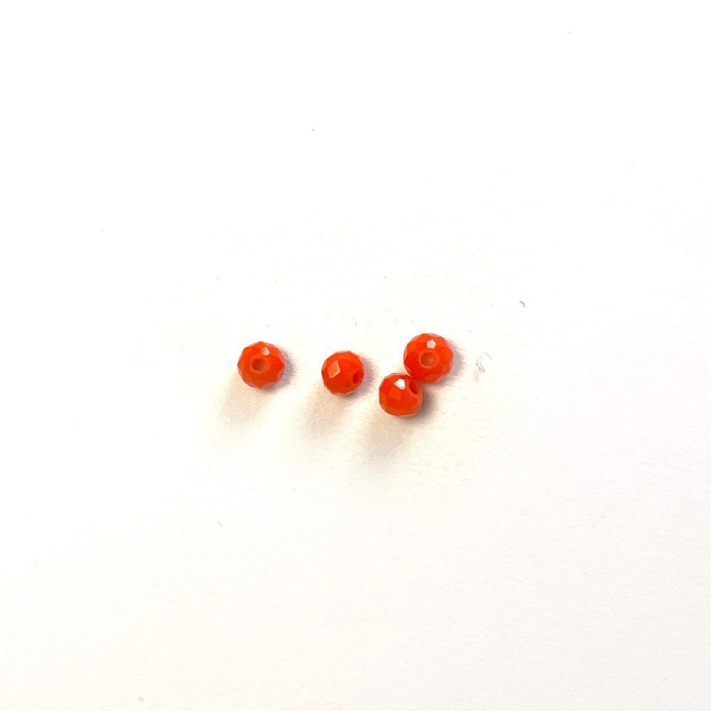 Opaque Orange Czech Crystal 4mm Faceted Round Loose Beads, 100 pcs For Bracelet Necklace Jewelry Making