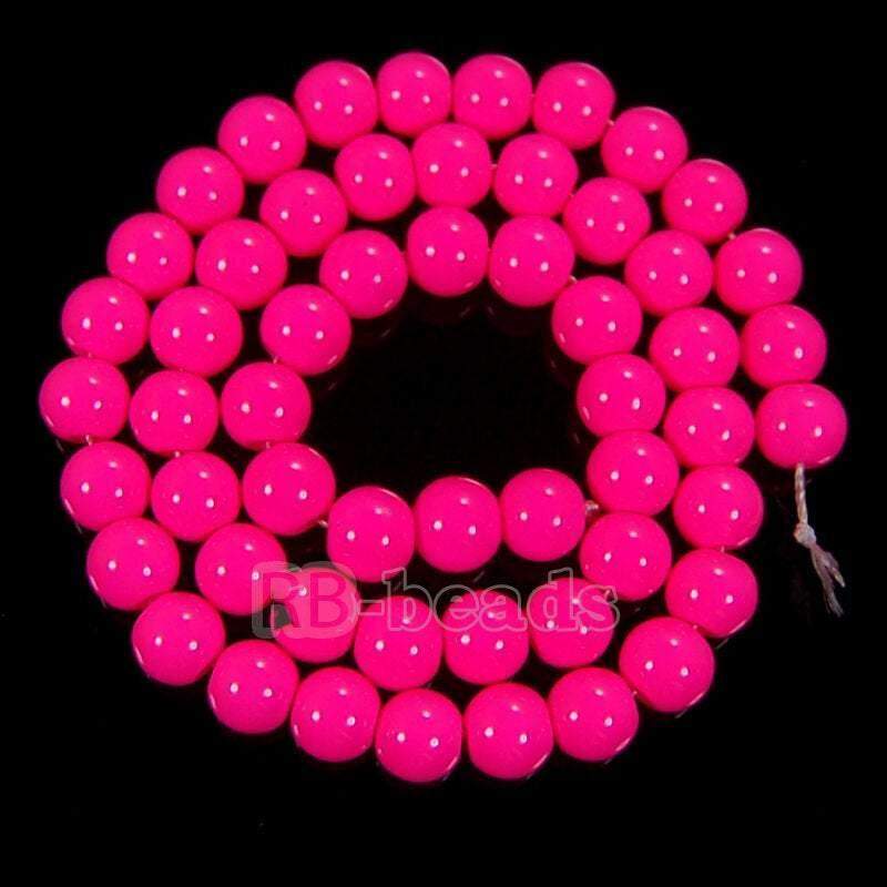 Pink Coated Czech Glass Pearl Smooth Round Beads, 4-16mm