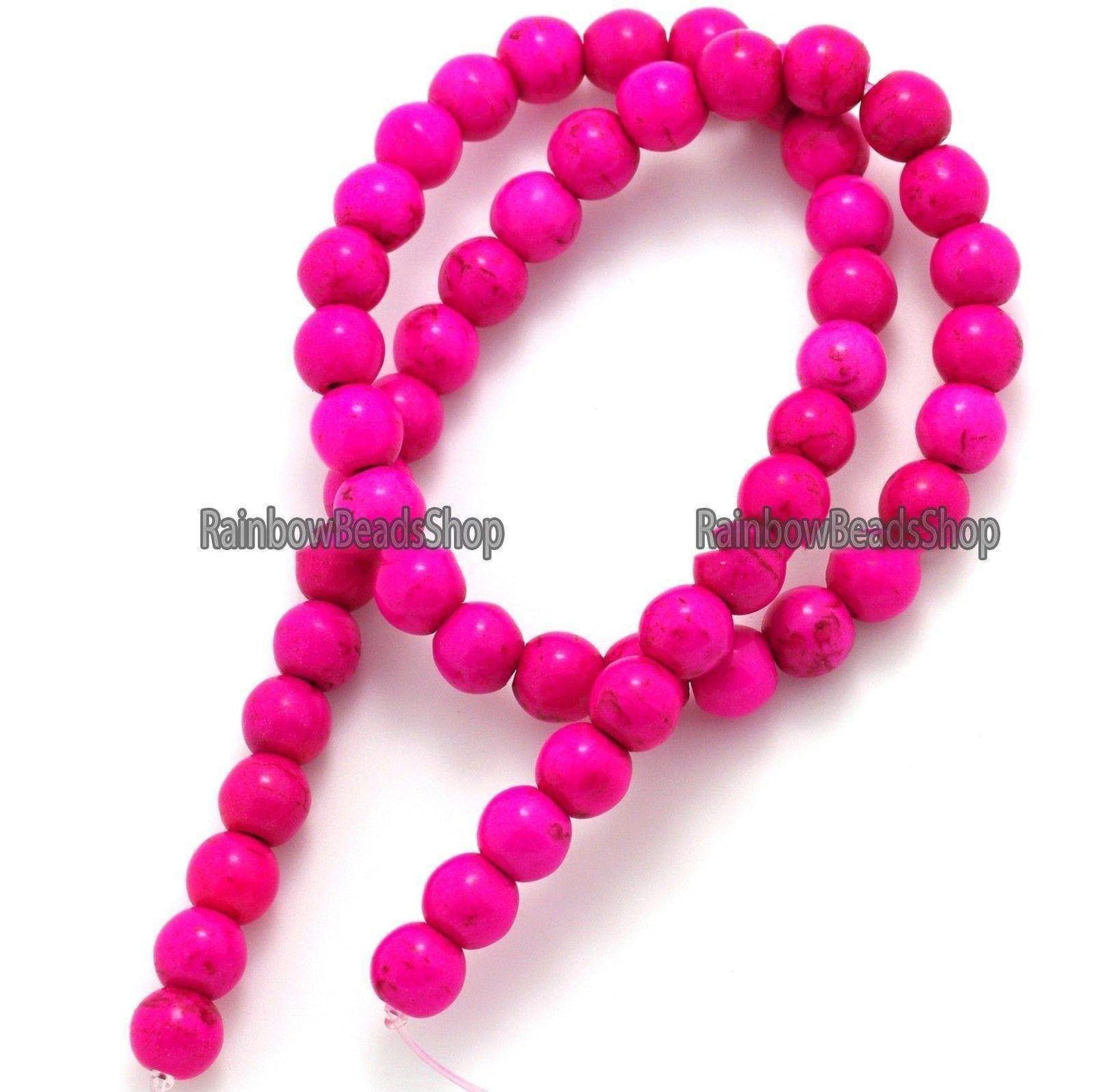 Pink Howlite Turquoise Round beads, 2-12mm, 16'' strand