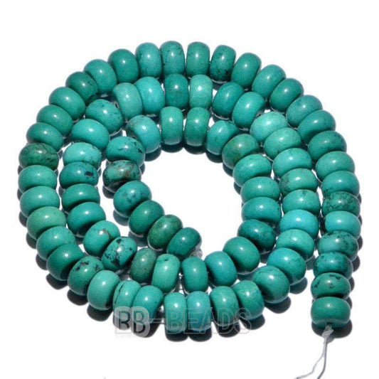 semiprecious Natural Rondelle Blue Turquoise Blue, Smooth Matte , Disk Stone Loose 4x6mm 5x8mm Jewelry beads, 15.5” str
