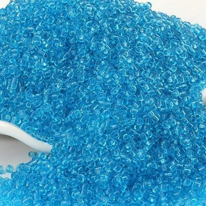 Sky Blue Tiny Transparen japanese seed beads, 2mm 12/0 toho Miyuki Delica small glass beads, Austria round beads, Clear, 1000 pcs