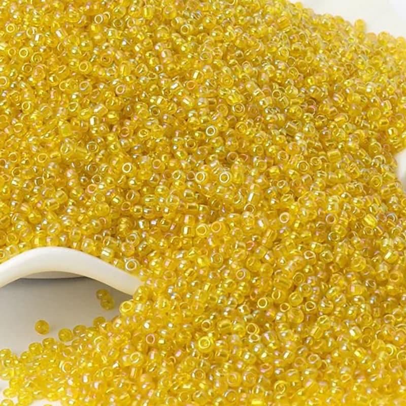 Tiny Yellow Transparen japanese seed beads, 2mm 12/0 toho Miyuki Delica small glass beads, Austria round beads, Clear, 1000 pcs