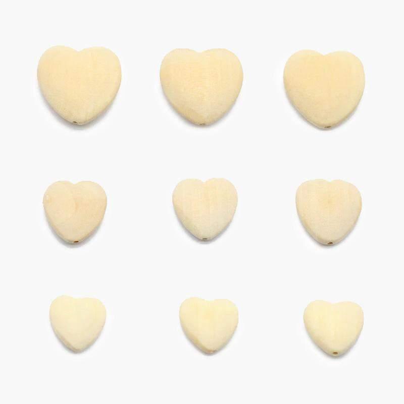 Unfinished Peach heart Wood beads, Ecofriendly Wooden Charm Loose Beads 20/22/30mm