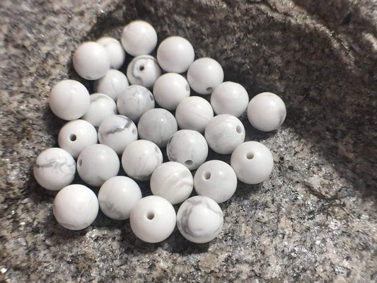 White Turquoise beads, Wholesale Gemstone Beads, Round Natural Stone Jewelry Beads, 4mm 6mm 8mm 10mm 12mm 5-200pcs