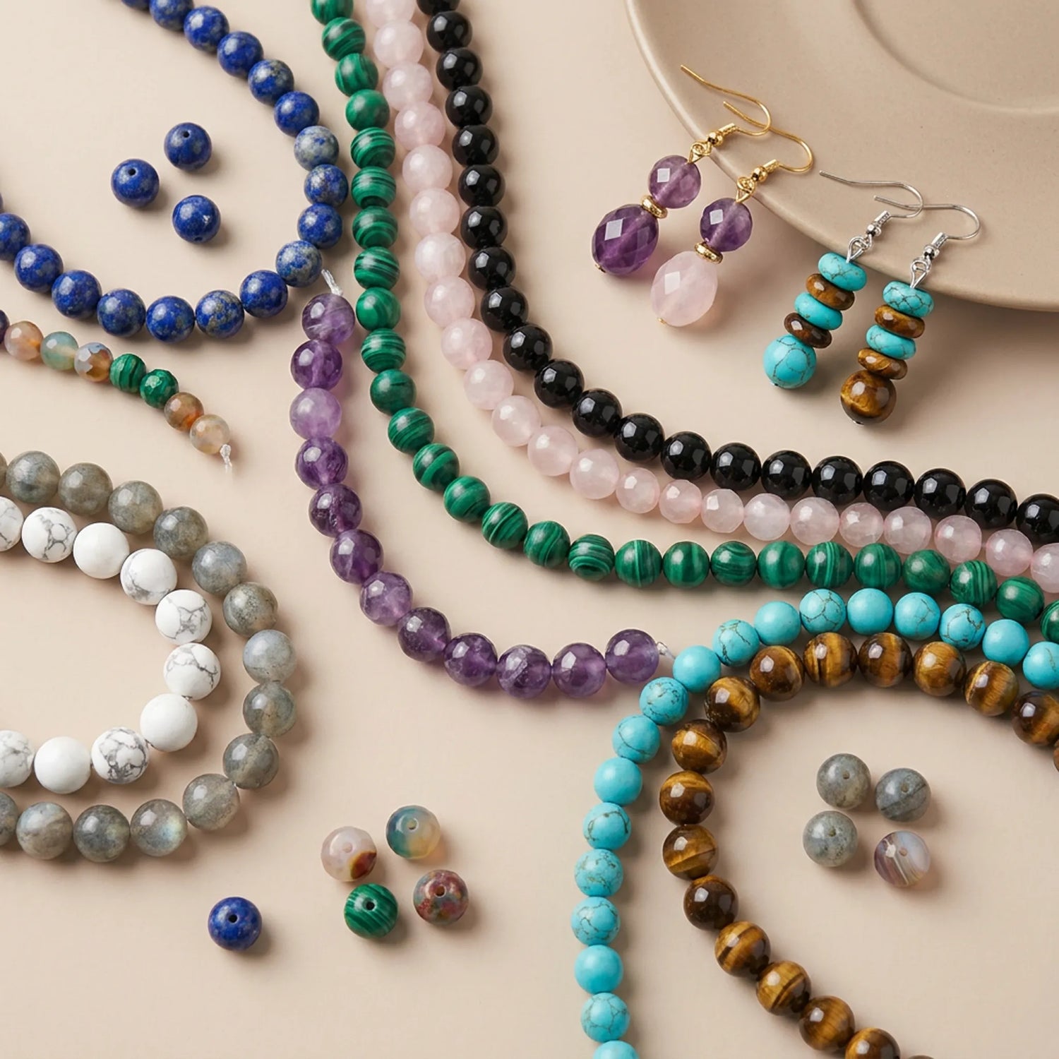 Gemstone beads for earrings