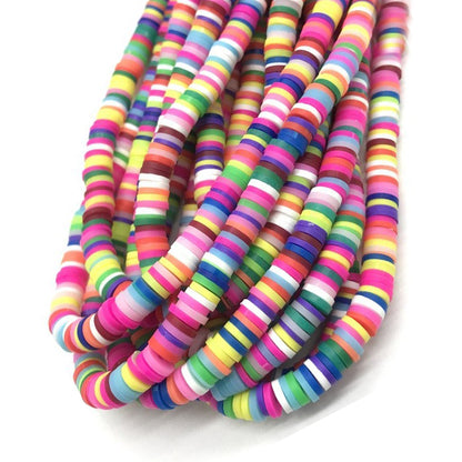 6mm Heishi Mixed Polymer Clay & African Vinyl Disc Beads