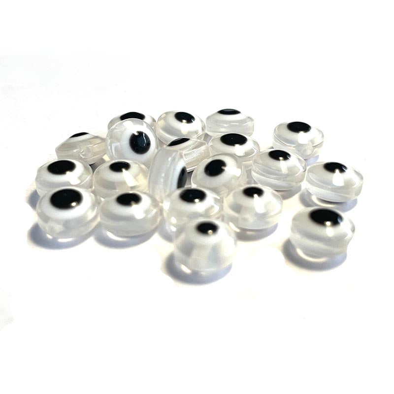 Flat Round Eye Beads, 8mm