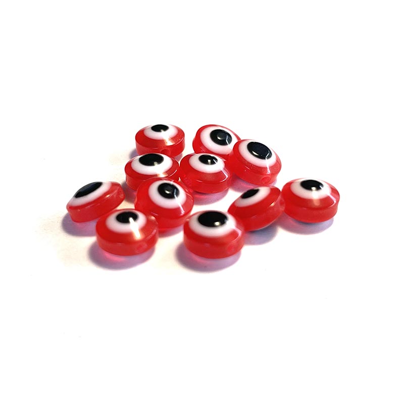 Flat Round Eye Beads, 8mm