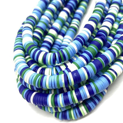 6mm Heishi Mixed Polymer Clay & African Vinyl Disc Beads