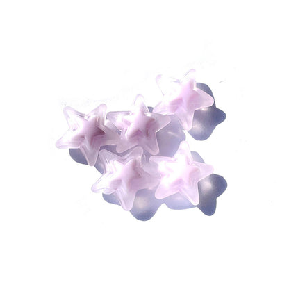 15pcs Pastel Transparent Star Acrylic Beads 17mm