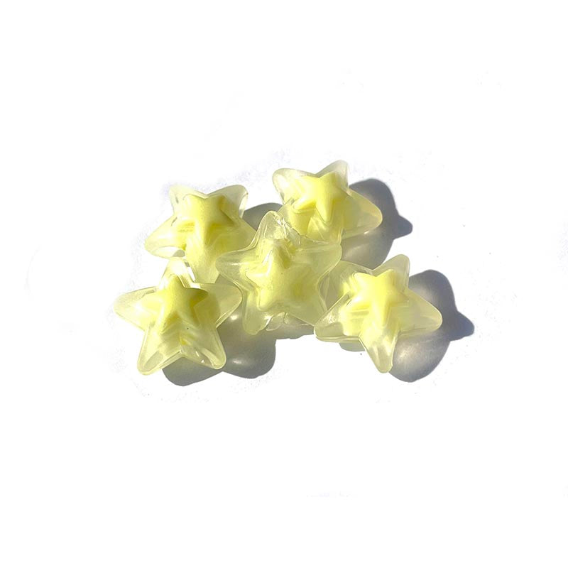 15pcs Pastel Transparent Star Acrylic Beads 17mm