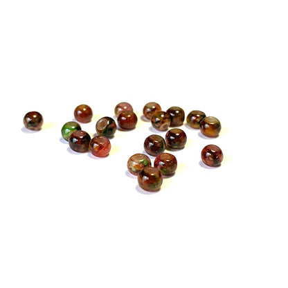 Round Coated Patterns Opaque Glass Beads 4-10mm