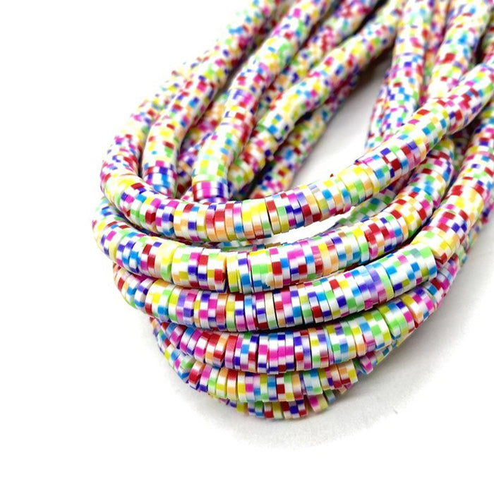 6mm Heishi Mixed Polymer Clay & African Vinyl Disc Beads