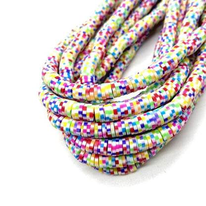 6mm Heishi Mixed Polymer Clay & African Vinyl Disc Beads