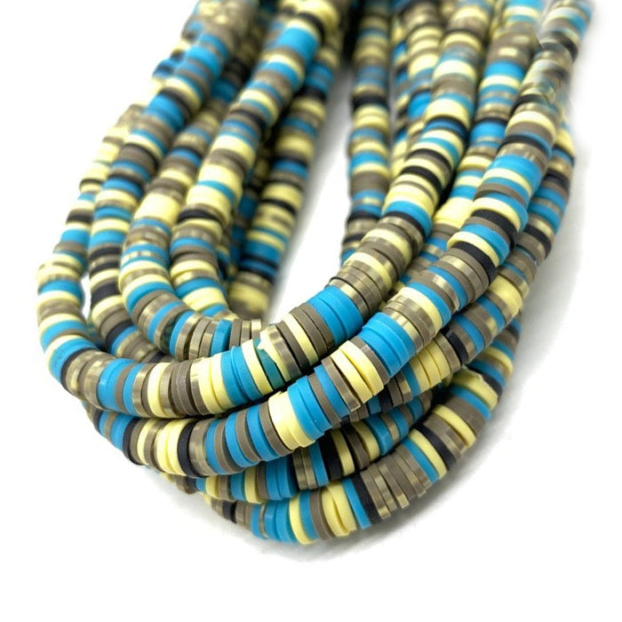 6mm Heishi Mixed Polymer Clay & African Vinyl Disc Beads