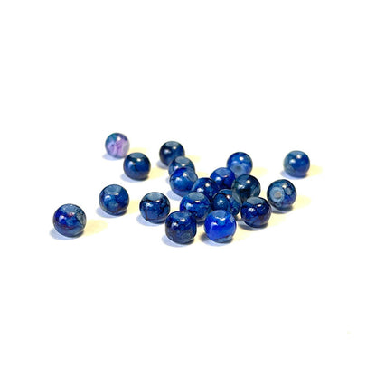Round Coated Patterns Opaque Glass Beads 4-10mm