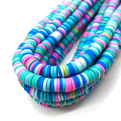 6mm Heishi Mixed Polymer Clay & African Vinyl Disc Beads