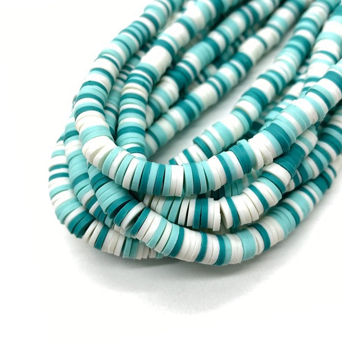 6mm Heishi Mixed Polymer Clay & African Vinyl Disc Beads
