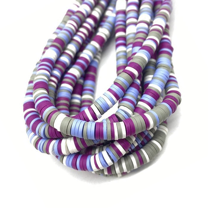 6mm Heishi Mixed Polymer Clay & African Vinyl Disc Beads
