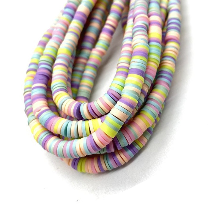 6mm Heishi Mixed Polymer Clay & African Vinyl Disc Beads