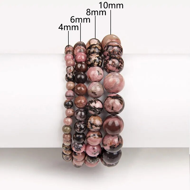 Black Red Rhodonite Gemstone Bracelet