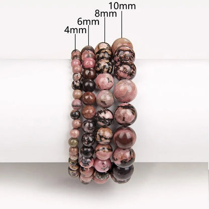 Black Red Rhodonite Gemstone Bracelet