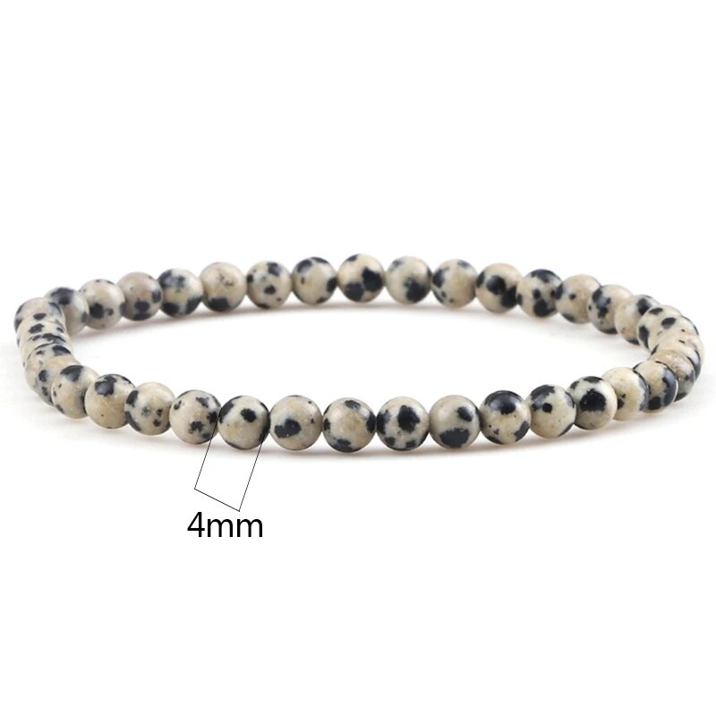 Dalmatian Spot Jasper Gemstone Bracelet, 4-12mm