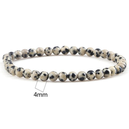 Dalmatian Spot Jasper Gemstone Bracelet, 4-12mm