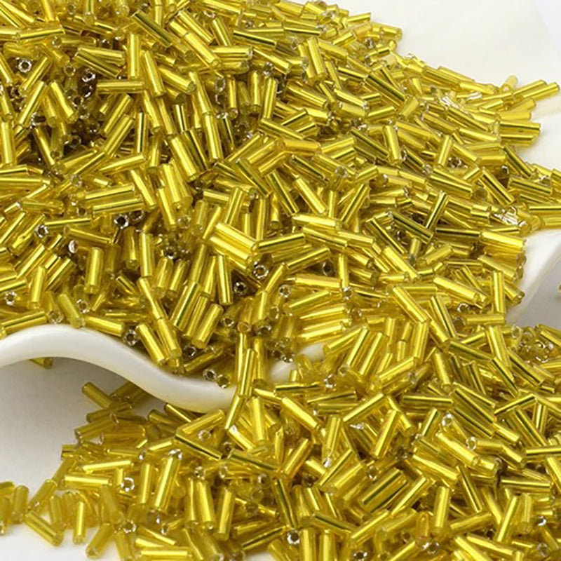 2x6mm Long Tube Lined Cylinder Seed Beads 400pcs