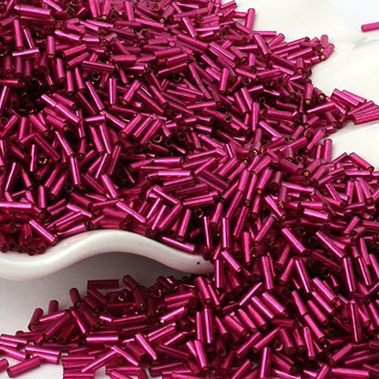2x6mm Long Tube Lined Cylinder Seed Beads 400pcs