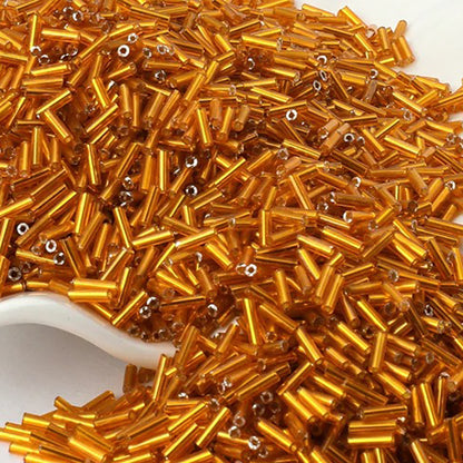 2x6mm Long Tube Lined Cylinder Seed Beads 400pcs