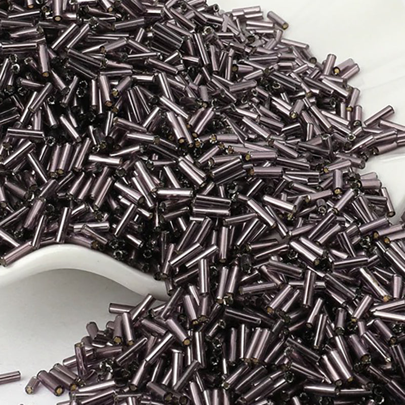2x6mm Long Tube Lined Cylinder Seed Beads 400pcs