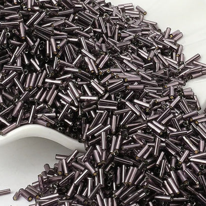 2x6mm Long Tube Lined Cylinder Seed Beads 400pcs