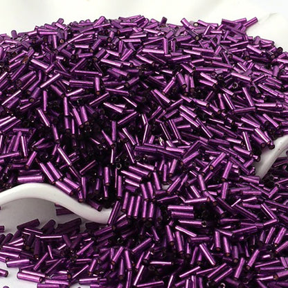 2x6mm Long Tube Lined Cylinder Seed Beads 400pcs