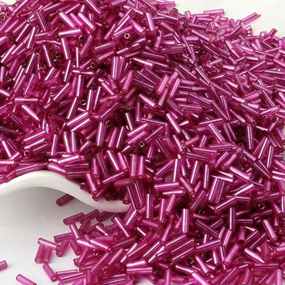 2x6mm Long Tube Lined Cylinder Seed Beads 400pcs