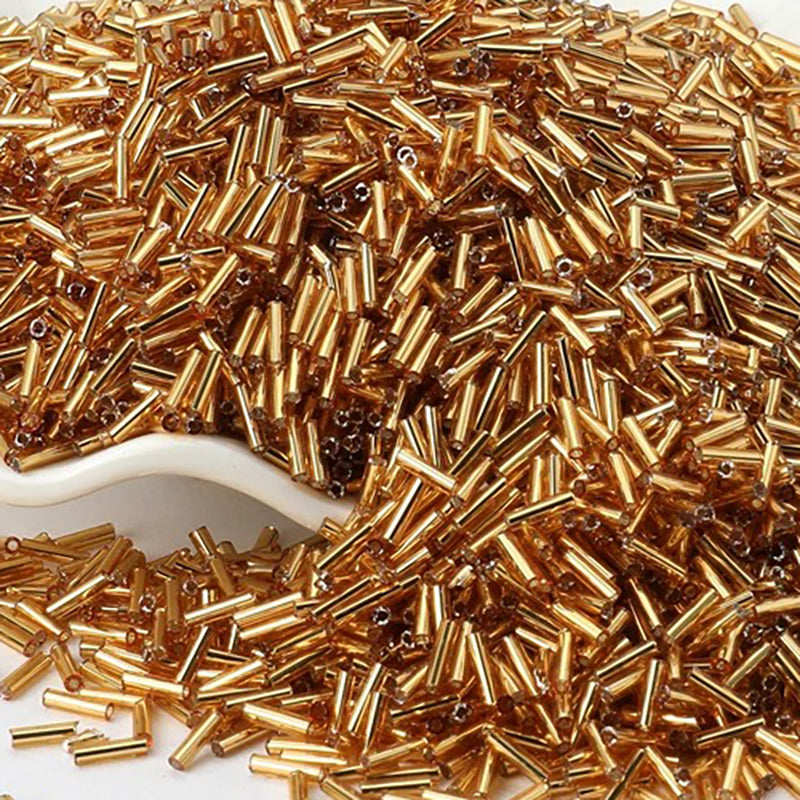 2x6mm Long Tube Lined Cylinder Seed Beads 400pcs