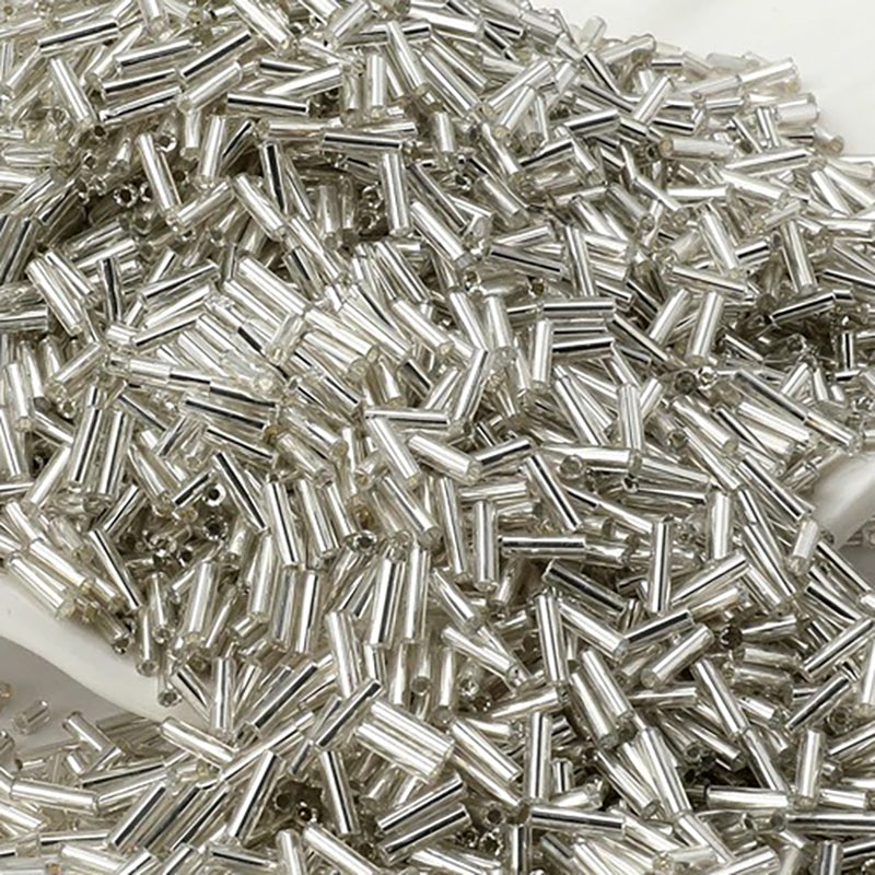 2x6mm Long Tube Lined Cylinder Seed Beads 400pcs
