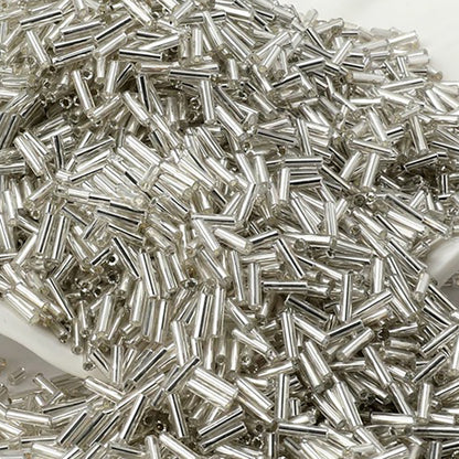 2x6mm Long Tube Lined Cylinder Seed Beads 400pcs