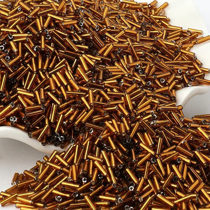 2x6mm Long Tube Lined Cylinder Seed Beads 400pcs