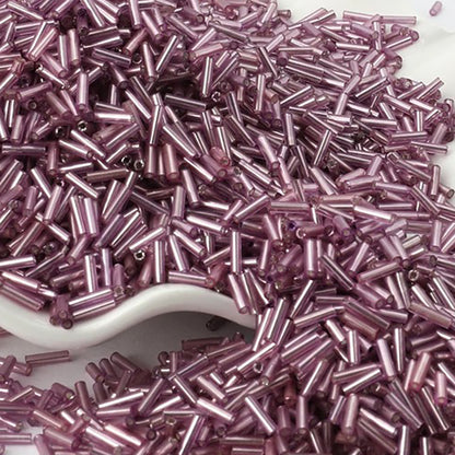 2x6mm Long Tube Lined Cylinder Seed Beads 400pcs