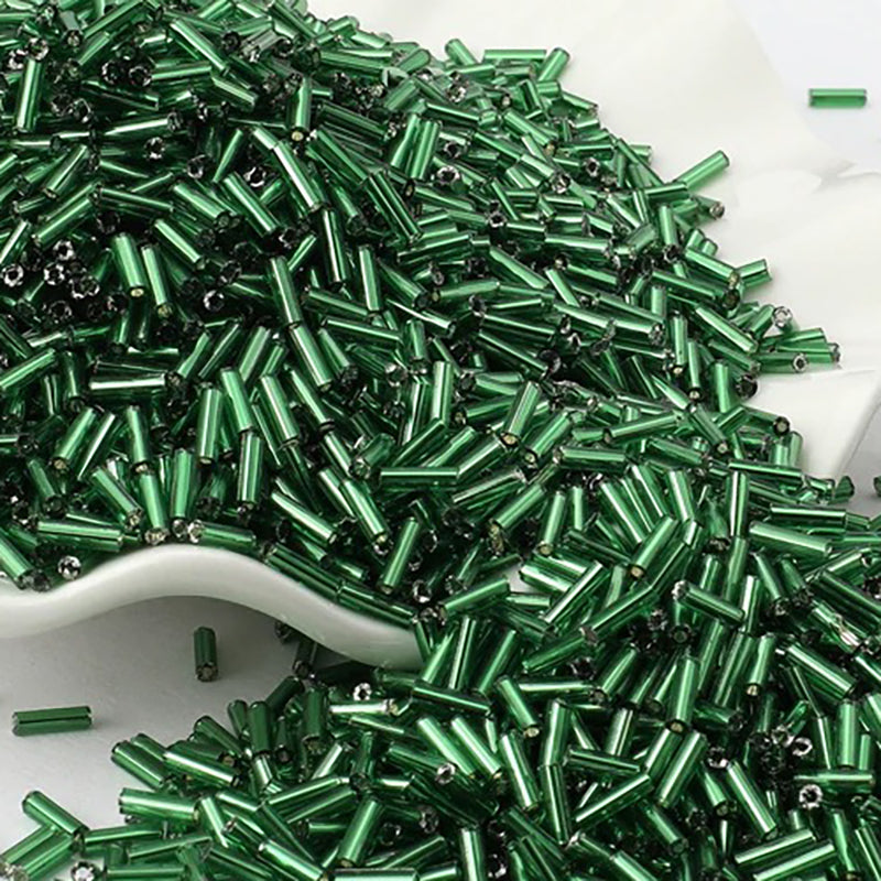 2x6mm Long Tube Lined Cylinder Seed Beads 400pcs