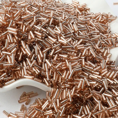 2x6mm Long Tube Lined Cylinder Seed Beads 400pcs