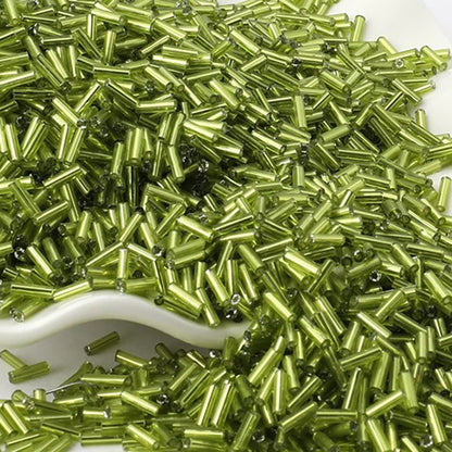 2x6mm Long Tube Lined Cylinder Seed Beads 400pcs