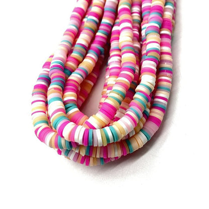 6mm Heishi Mixed Polymer Clay & African Vinyl Disc Beads